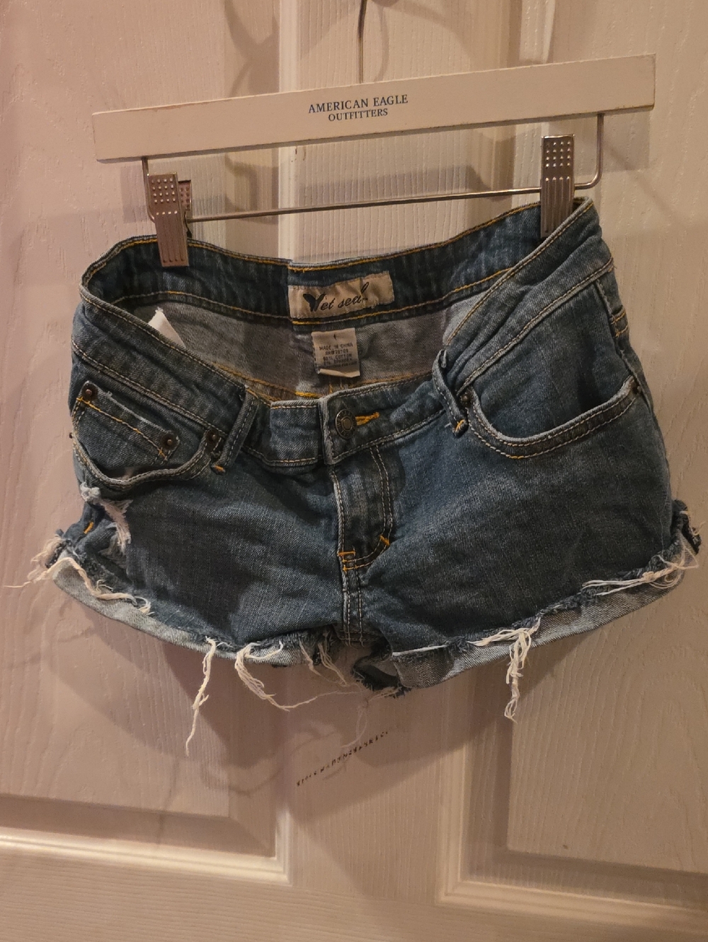 American Eagle Outfitters Distressed Denim Cutoff Shorts - Blue
